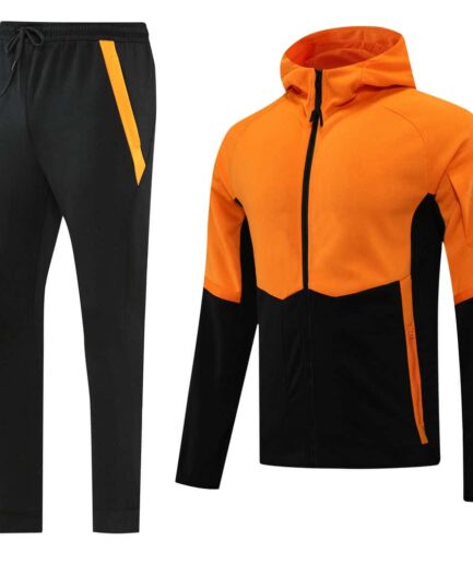 Black & Orange Training Tracksuit Set - Style A (S-2XL)